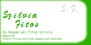 szilvia fitos business card